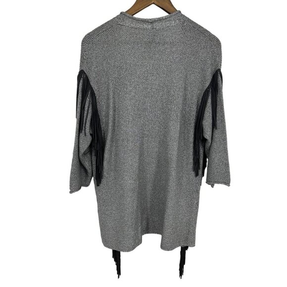 Chico's Travelers Collection Long Sleeve Open Front Fringe Cardigan Size 0 US S - Picture 2 of 10